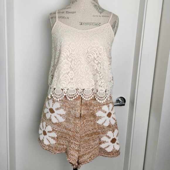 Charlotte Russe Tops - Crochet Lace Crop Camisole